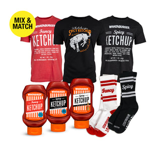 View Whataburger Ketchup Bundle. Reads Mix and Match. 