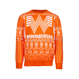 View front of 2024 Whataburger Christmas Sweater