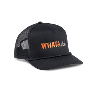 View front of Whataburger WhataDad Black Trucker Hat