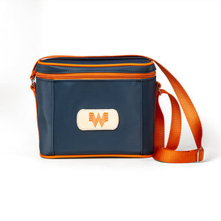 View front of Whataburger Jon Hart Navy/Orange Frio