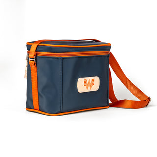 View side of Whataburger Jon Hart Navy/Orange Frio