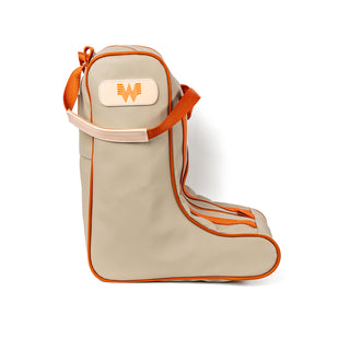 View front of Whataburger Jon Hart Orange/Tan Boot Bag