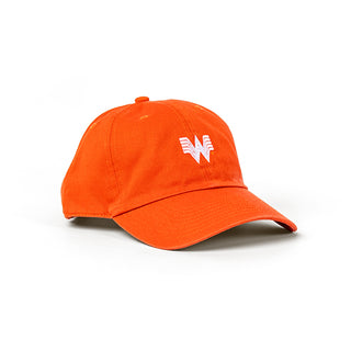 View front of orange clean up hat