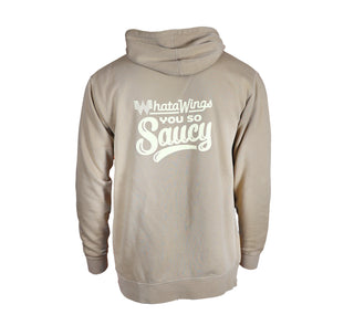 vuew honey butter sauce suit back graphic that says ' whatawings you so saucy '