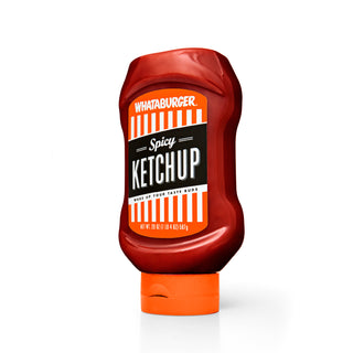 Whataburger Spicy Ketchup bottle on a white background