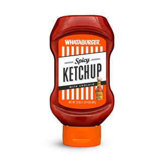 Spicy Ketchup bottle with Whataburger branding on a white background