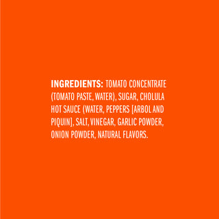 List of ingredients on an orange background