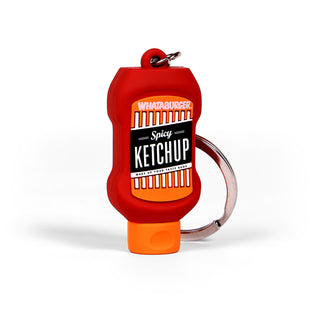 Angled On-White Photo of 3D Ketchup Keychain