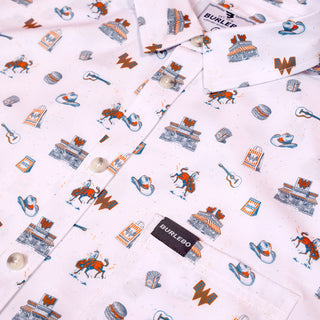 On-White photo of Burlebo x Whataburger WhataCountry Button Up Shirt close-up