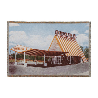 On-White photo of Retro A-Frame Whataburger blanket