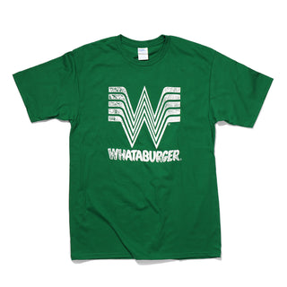 Green t-shirt with white 'W' logo and 'Whataburger' text on a white background