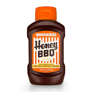 Bottle of Whataburger Honey BBQ Sauce on a white background