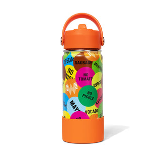 16oz Flip Top Sandwich Sticker Bottle on white background