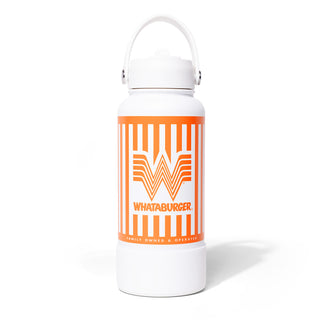 32oz Flip Top Striped Bottle on white background