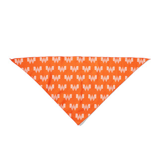 Orange Dog Bandana with White Flying W logo pattern on white background