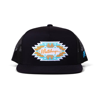 Hooey x Whataburger Black Aztec Hat on White Background