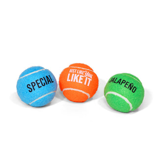 Whataburger Pet Tennis Balls 3pk on white background