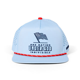 Light Blue One Nation Staunch Collection Hat on white background