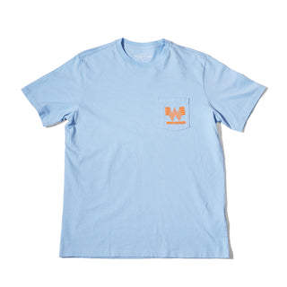 Vineyard Vines x Whataburger Light Blue Truck Tee on white background