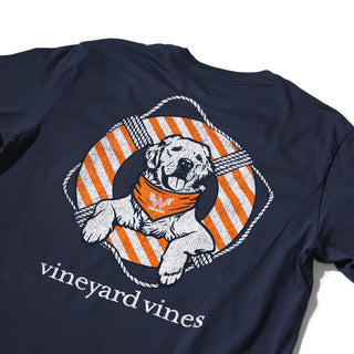 Vineyard Vines x Whataburger Navy Dog Tee on white background