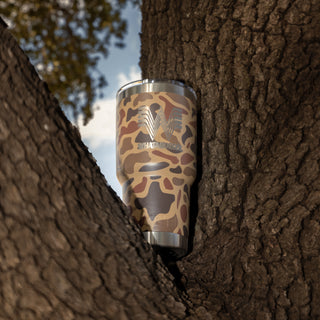 30 oz Whataburger Camo YETI Rambler® Tumbler sitting on oak tree branch